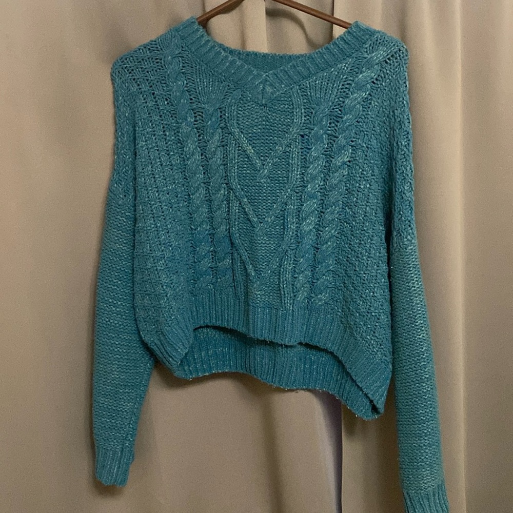 Cropped Teal Sweater